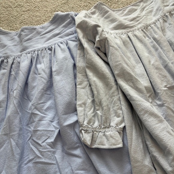 Lot of 2 Eileen West Nightgowns Womens S Blue Cotton Flannel Lace Victorian - Picture 13 of 14